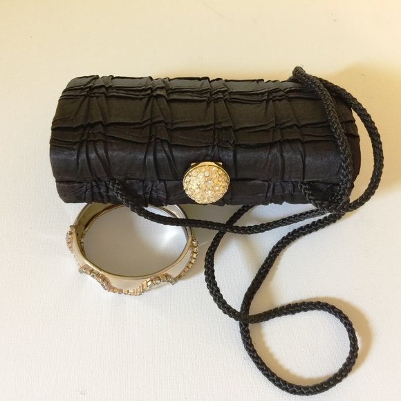 La Regale Handbags - La Regale Black Silk Cocktail Clutch Purse